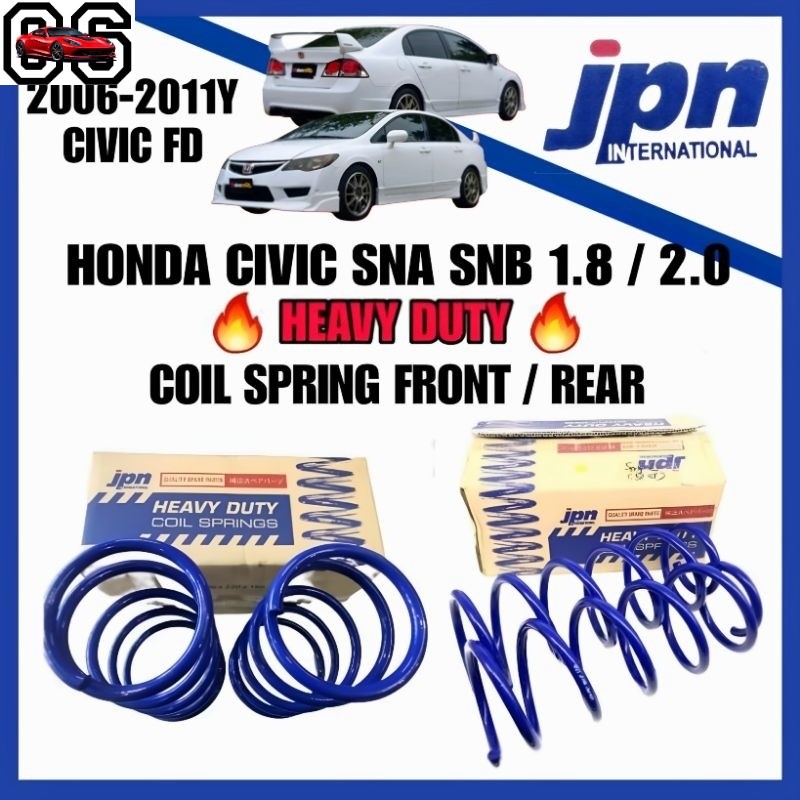 CS JPN INTERNATIONAL Honda Civic FD 1.8 / 2.0 SNA SNB 06-2011 Heavy Duty ขนาดมาตรฐานคอยล์สปริงด้านหน