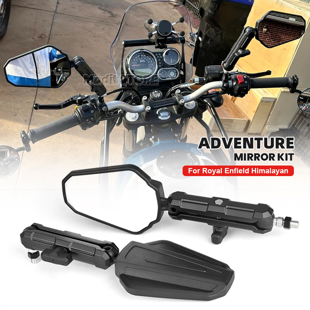 กระจกมองหลังรถจักรยานยนต์สําหรับ Royal Enfield Himalayan Westwind กระจกมองหลังผจญภัย ADV กระจกพับได้