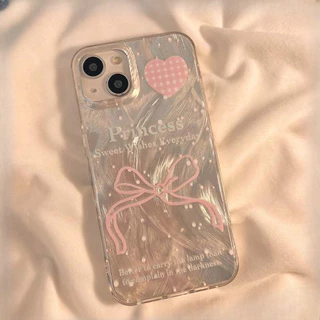 Poppa🔥จากประเทศไทย เคส ไอโฟน ขนนกสีเงิน อ่อนนุ่ม TPU บัลเลต์คอร์ สำหรับ iPhone 11 16 12 14 13 Pro Max 14/15PLUSการ์ตูน