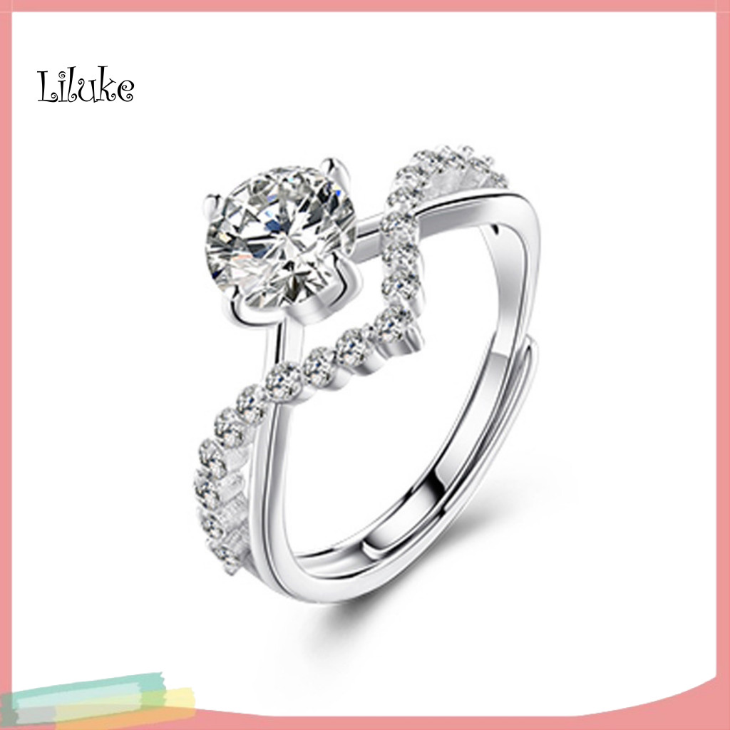 Lk Hypoallergenic Finger Ring เครื่องประดับอุปกรณ์เสริม Rhinestone ฝังผู้ใหญ่แหวนนิ้วหรูหรา