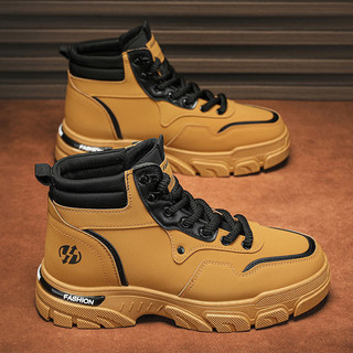 Martin Boots for Men 2024Summer New British Style Retro Yellow Worker Boot Men's High-Top Outdoor Waterproof Leather Boots