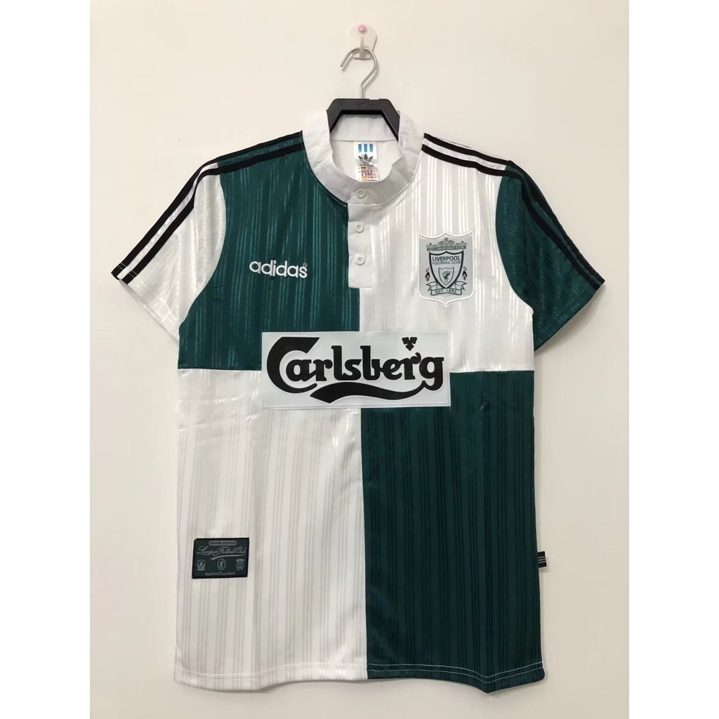 1995-96 Liverpool away 040 retro football sports top เสื้อยืดแขนสั้น