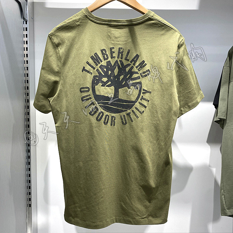 เสื้อยืดลายตัวอักษรสำหรับผู้ชาย Tree Mark ทำจากเนื้อผ้าcotTON 100%, เหมาะสำหรับกิจกรรมกลางแจ้งและเดินป่า
