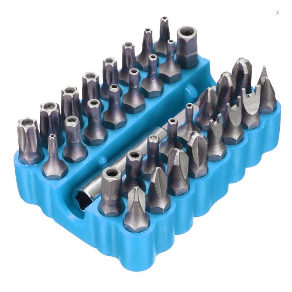 ไขควง Bits33pcs Tamper Proof CRV6150 ไขควงชุด Bit ผู้ถือแม่เหล็กสําหรับเจาะไขควง Nutdrivers Bits เครื่องมือพร้อมกรณีจัดเก็บ