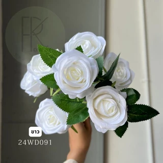 กุหลาบกำมะหยี่ช่อ 7 ดอก กุหลาบ ดอกไม้ประดิษฐ์