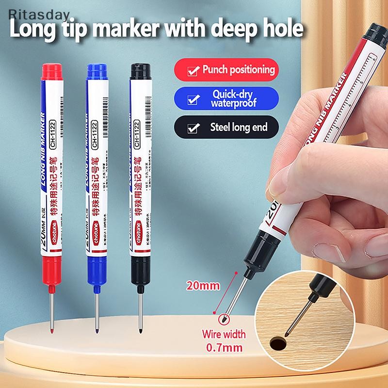 Ritasday 1 PC 20 มม.Multi-Purpose Deep Hole ยาว Nib หัวเครื่องหมายสําหรับโลหะ Perforag ปากกากันน้ําห้องน้ํางานไม้ตกแต่งใหม่