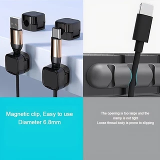 Desktop Cable Management Handy Tool Self-Adhesive Magnetic Cable Clip คอมพิวเตอร์โทรศัพท์มือถือ Da
