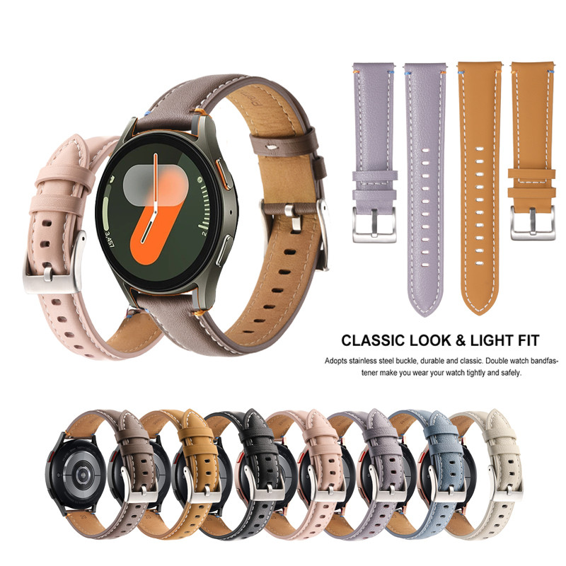 20 มม.สายนาฬิกาแฟชั่น Leathe Band สําหรับ Samsung Galaxy Watch 7 40 มม.44 มม./6 / 5 / Watch5 Pro / 4 / Classic
