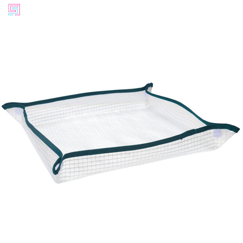 Repotting Mat Potting Planting Mat นํากลับมาใช้ใหม่แบบพกพากันน้ําโปร่งใสตาข่ายดอกไม้เบาะสําหรับทําสวนกระถางดอกไม้กระถาง