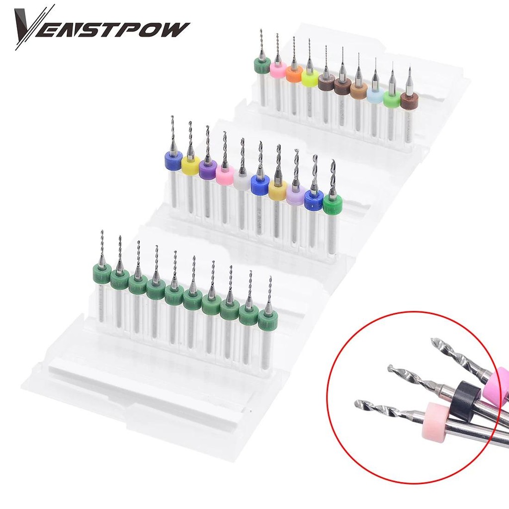 10 ชิ้น/เซ็ต 0.1-4.0 มม. มินิเจาะบิตทังสเตนคาร์ไบด์ สําหรับเจาะแผงวงจร PCB ซีเอ็นซี