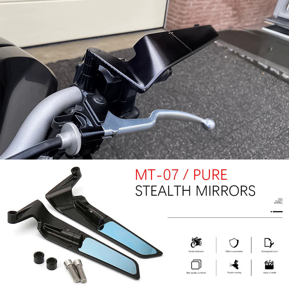 LQ MT-07 Accessories Motorcycle Rearview Mirror For Yamaha MT 07 MT07 PURE Stealth Mirrors Adjustabl