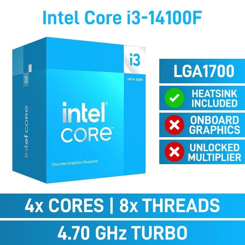 CPU INTEL CORE I3-14100F (SOCKET LGA 1700) (ซีพียู) I3-14100