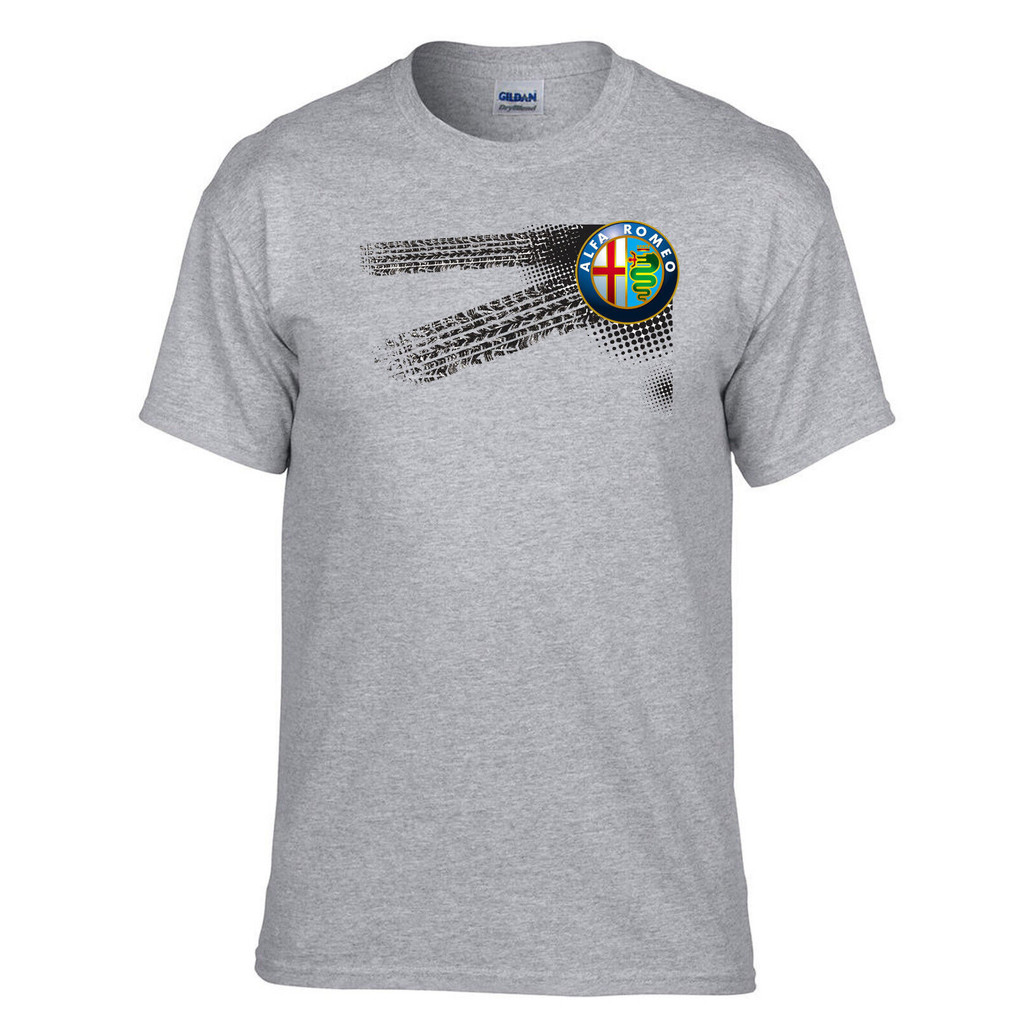 Alfa Romeo - Car Logo Fun Grey T-Shirt - 011 สีเทา