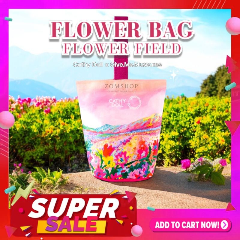 【สินค้าแถม】กระเป๋า คอลเลคชั่นกิฟมีมิวเซียม 【Ling Orm】Flower Bag Flower Field Cathy Doll x Give.Me.Mu