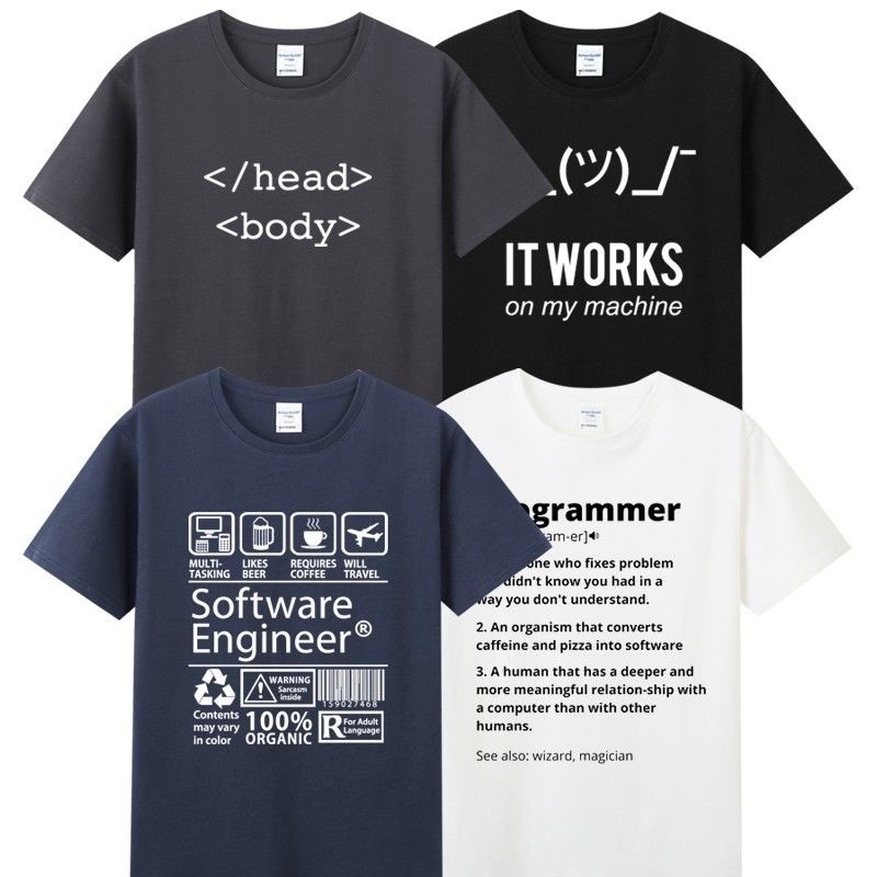 💗💖💓 เสื้อยืดคอกลมแขนสั้นผู้ชายฤดูร้อน HTML โปรแกรมเมอร์ geek ทีม GEEK clothes 👍