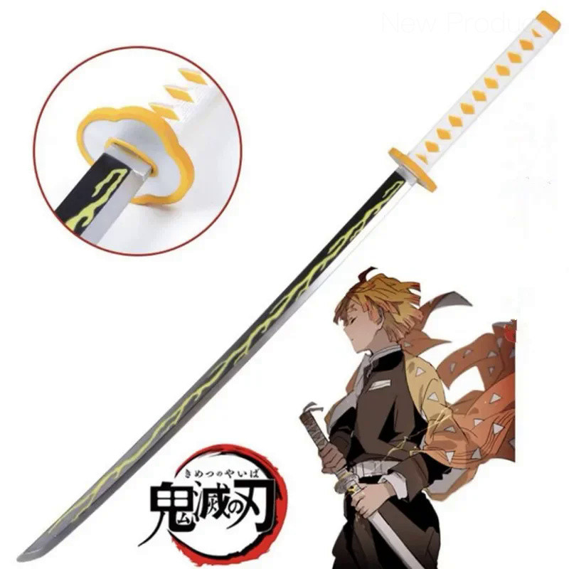 ⚡ 104cm  Sword Weapon  Agatsuma Zenitsu Cosplay Sword 1:1 Anime Ninja Knife PU toy