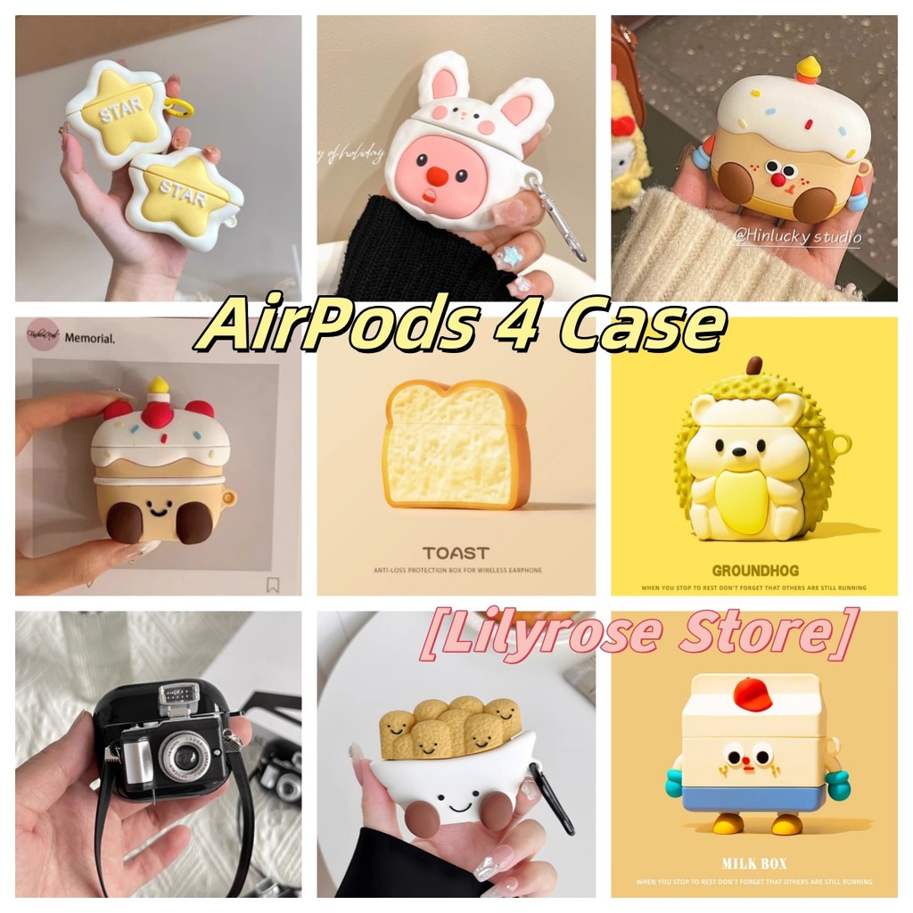 เคสหูฟังการ์ตูนสําหรับ AirPods 4 [2024] AirPods Pro2 AirPods 3 2 1 ซิลิโคนอ่อนนุ่มชุดหูฟังบลูทูธไร้สายของ Apple AirPods กรณีสีชมพูน่ารักแมวกระต่าย