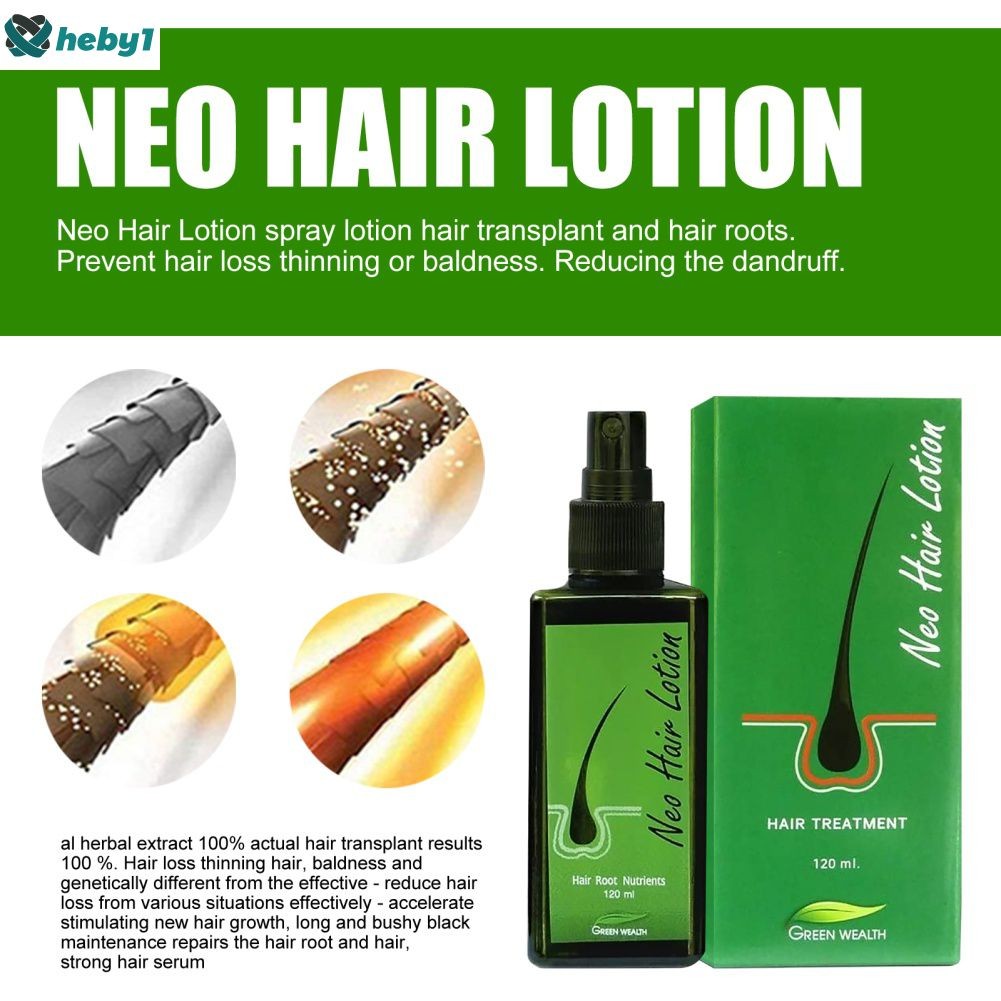 【ลดราคา】 120 มล. โลชั่นบำรุงผม Neo Hair Lotion โทนิคป้องกันผมร่วง แก้ปัญหาผมหลุดร่วง เพิ่มความเงางามให้กับเส้นผม สเปรย์ป้องกันผมร่วงสำหรับผู้ชายและผู้หญิง heby1