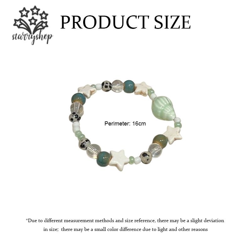 starryshop สร้อยข้อมือสไตล์วันหยุด Conch Star สร้อยข้อมือลูกปัดเซรามิกผู้หญิง Niche สร้อยข้อมือประณีต