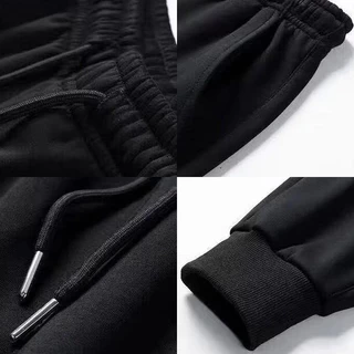 MANSTR ใหม่ผู้ชายหลวมสบายๆฤดูใบไม้ร่วง/ฤดูหนาว Thicken ความร้อนกางเกง Street สไตล์ All-Match Plus ขนาด Basic สีดํากางเกงผู้ชาย M-5XL