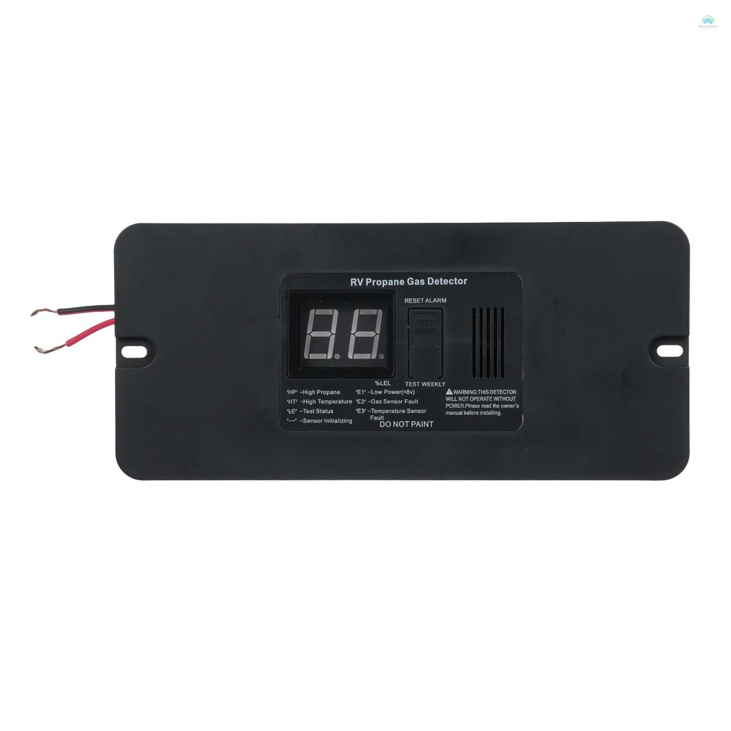 Yb testerDigital RV โพรเพนเครื่องตรวจจับก๊าซ 85dB Loud Alarm, DC 12V Gas Alarm สําหรับ Trailer Motorhome (สีดํา, ขนาดใหญ่)