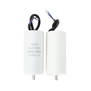 คาปาซิเตอร์ CBB60 450V พร้อมขั้วเชื่อมต่อแบบก้ามปู แคปสตาร์ท พร้อมส่ง