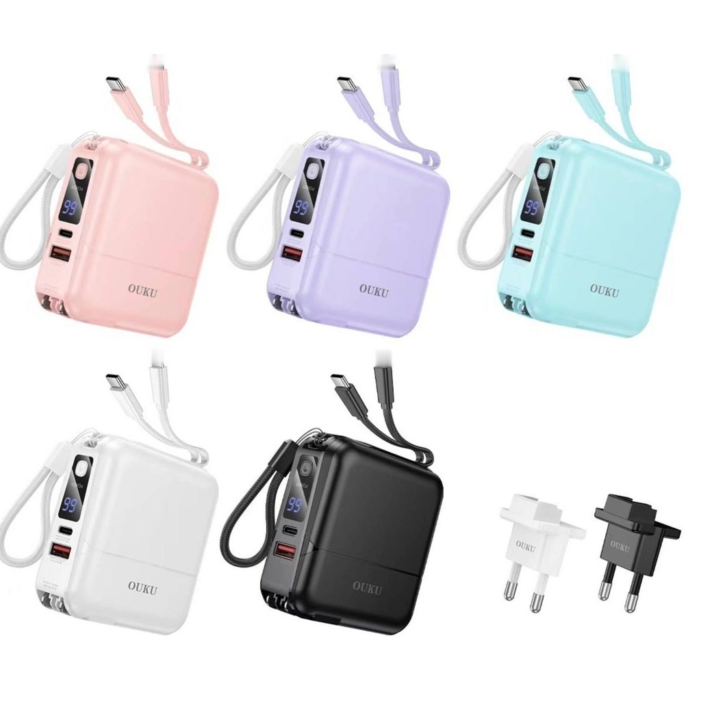 OUKU P5 POWER BANK P51 แบตสำรอง 10,000 MAH พร้อมสายชาร์จในตัว
