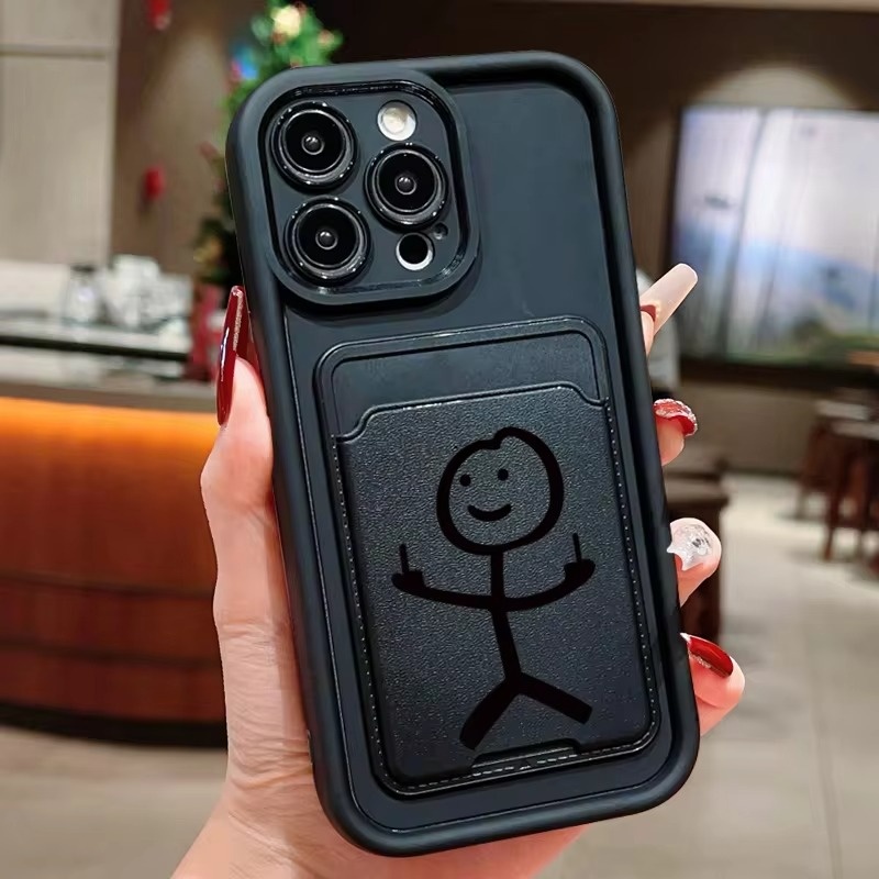 SAMSUNG การ์ตูน MatchMan ใส่กระเป๋าบัตรเคสโทรศัพท์สําหรับSamsung S24 FE S23 FE S22 S20 FE S25 S24 S23 S22 S21 S20 Plusซิลิโคนนุ่มพิเศษ