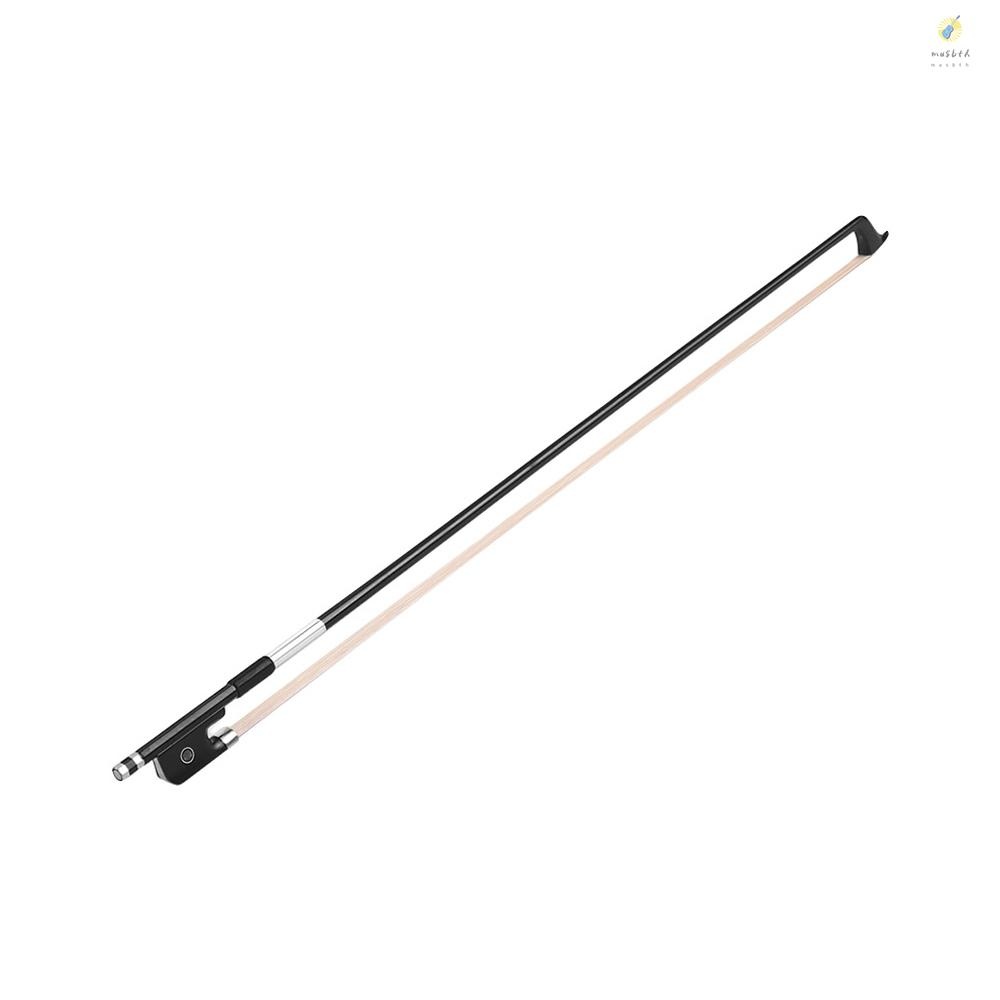 4/4 Cello Violoncello Bow Well Balanced คาร์บอนไฟเบอร์รอบ Stick Ebony Frog White Horsehair Cello อะไหล่อุปกรณ์เสริม