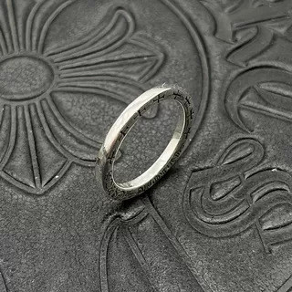 Chrome Hearts Ring/925 Silver Retro NTFL แหวนบางเคลือบเงา 3MM ผู้ชายผู้หญิงแหวนหาง