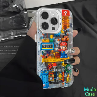 บล็อก ของเล่น Mario breakout เกม เคส iPhone 16 15 14 13 12 เคสไอโฟน11 Pro Max เคสไอโฟน XR X XS 7 8 Plus กรณีโทรศัพท์เย็น