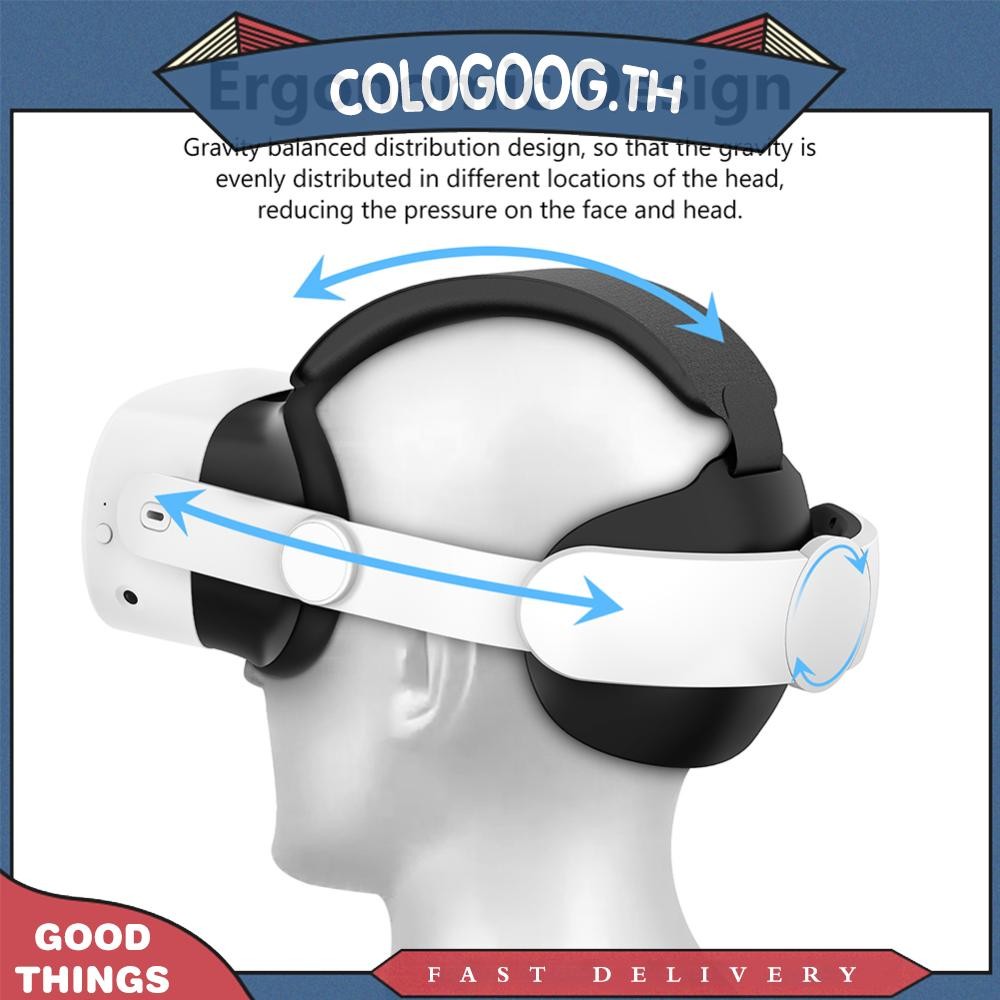 [colog.th] สายรัดศีรษะแบบปรับได้ทดแทนสายรัด Elite สําหรับ Meta Quest 3S สําหรับ Meta Quest 3