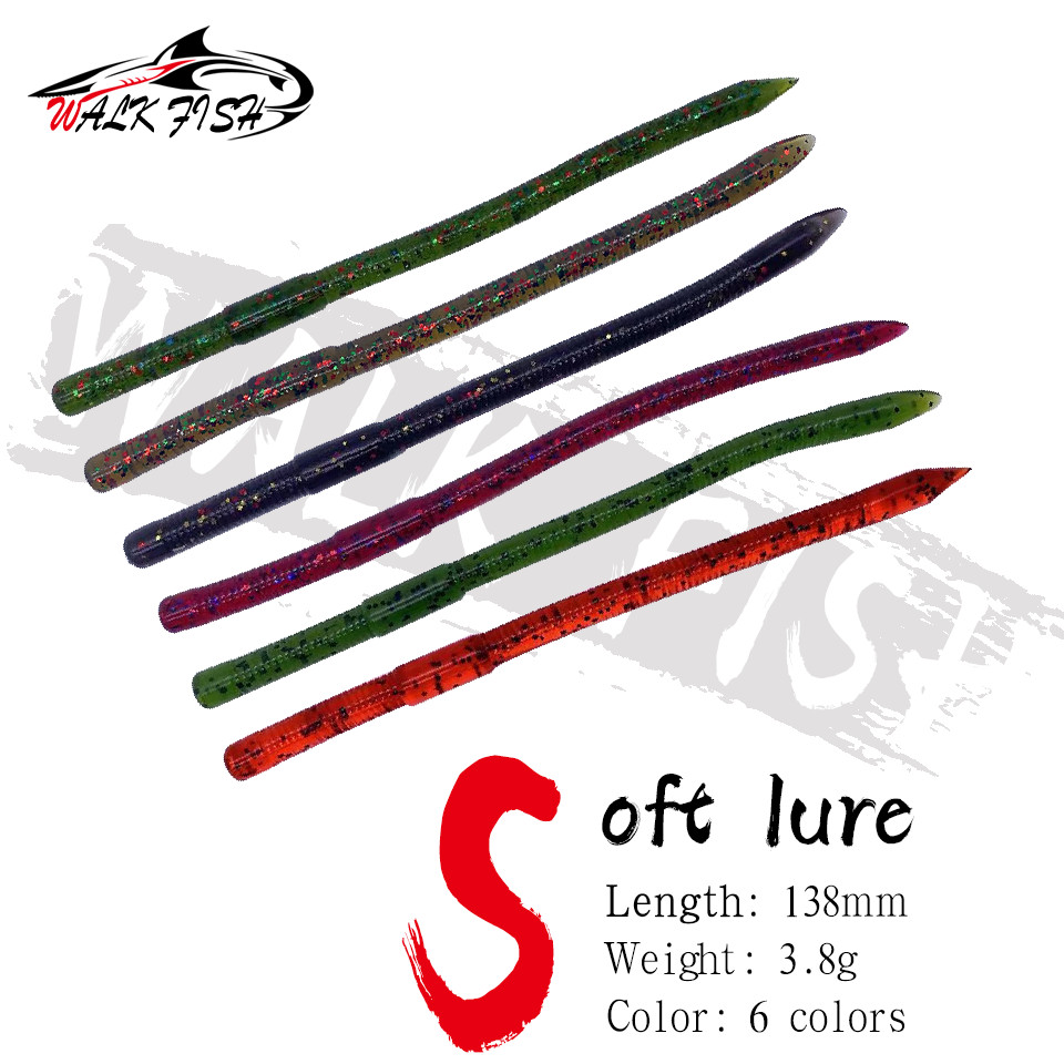 เดินปลา 5 ชิ้น 3.8 กรัม 135 มิลลิเมตรหนอนนุ่มเหยื่อประดิษฐ์ซิลิโคน Swimbait Pike Bass Fishing Tackle