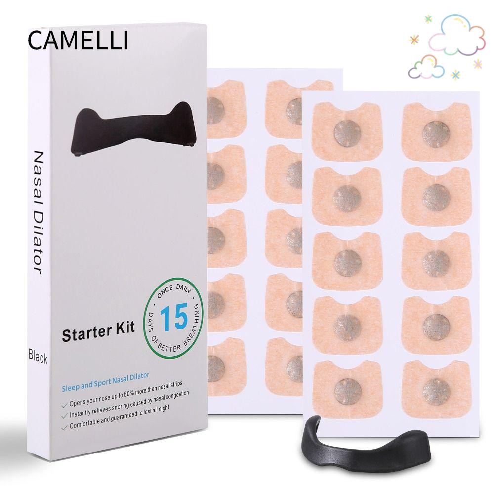 อูฐ Breathing Nasal Strip Starter Kit, Extra Strength Snoring Solution กันเหงื่อ ลดการนอนกรน Boost Oxygen Massage Tool Skin Safe Nasal Strips for Men/Women