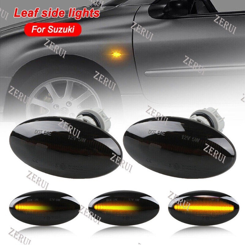 Zr สําหรับ 2 ชิ้น LED แบบไดนามิกด้านข้างไฟเลี้ยวลําดับไฟกระพริบสําหรับ Suzuki Swift Splash APV Jimmy Ciaz Celerio Vitara SX4 Alto Ignis สําหรับ Fiat Sedici