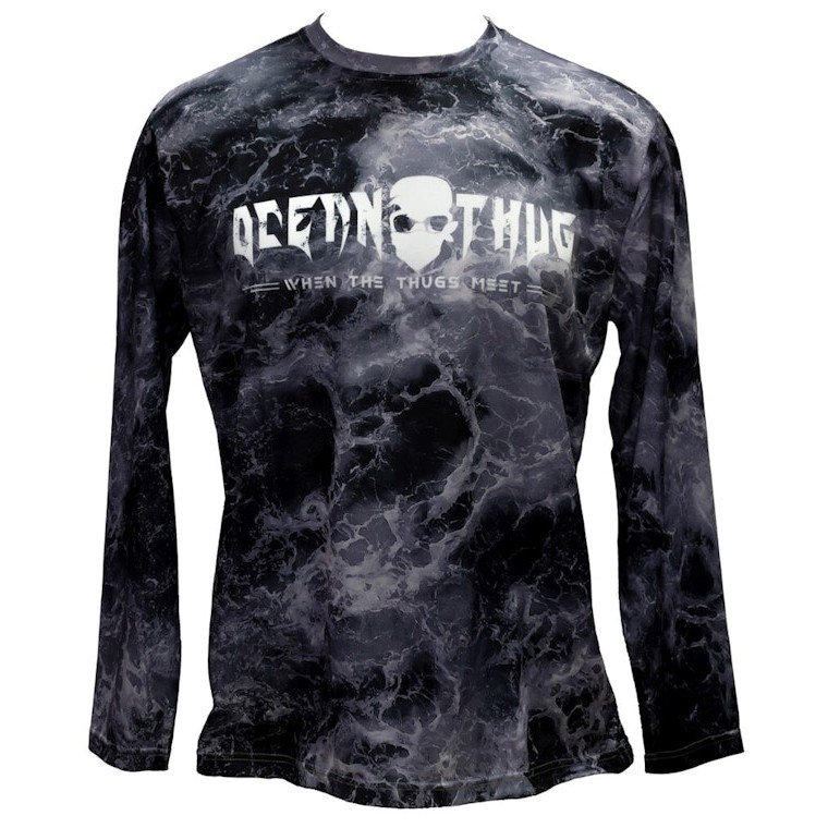 เสื้อตกปลาแขนยาวปานกลาง Bone Ocean Thug Distressed