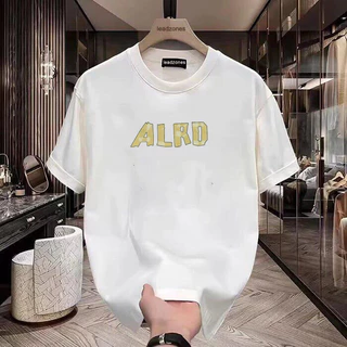 (จัดส่งตลอด 24 ชั่วโมง)Fanfei ส่วนเสื้อวินเทจเสื้อยืดผู้ชายเข้ารูปแบบใหม่ปี2026 INS เรียบง่ายพิมพ์ลายด้านบน 7485