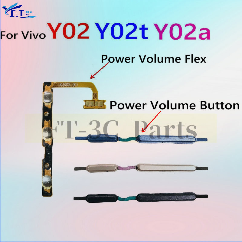 สําหรับ Vivo Y02 Y02T Y02A ปุ่มด้านข้างเปิดปิดปุ่มปรับระดับเสียง flex Cable อะไหล่