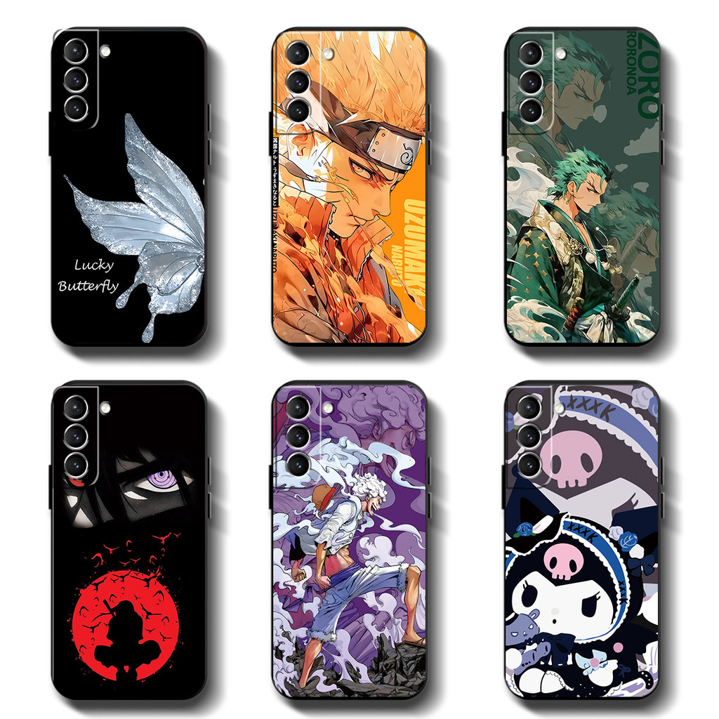 Softcase Samsung Galaxy S21 S21FE S21plus 5G Anticrack Casing คุณภาพสูง TPU ป้องกันเต็มซิลิคอนยางสีดํากรณี
