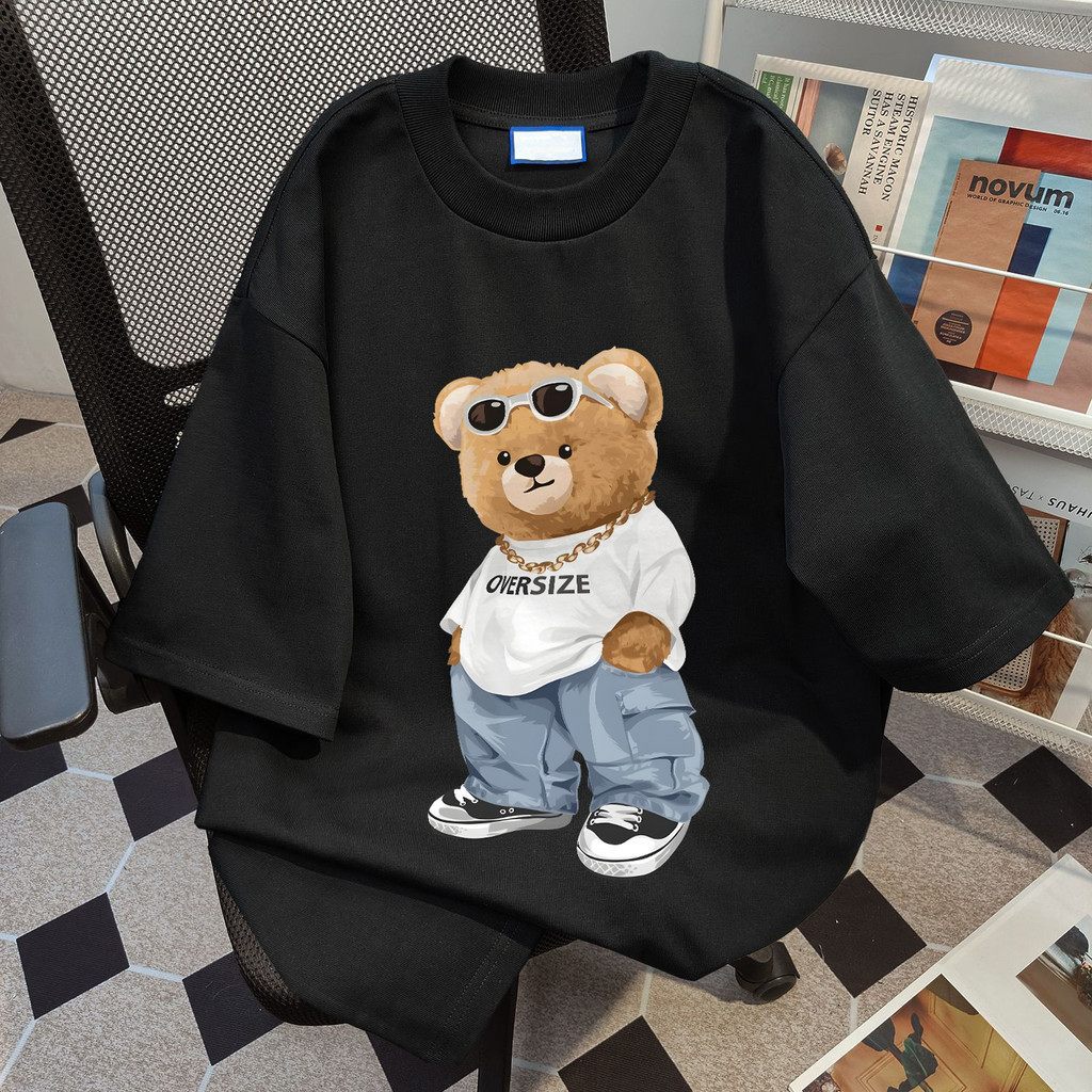 (จัดส่งตลอด 24 ชั่วโมง)Woo Right เสื้อหมี เสื้อยืด cotton100 โอเวอร์ไซส์ เนื้อผ้านิ่มม สไตล์เกาหลี 28