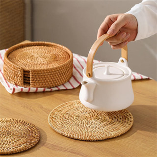 หวายดึงสําหรับจานร้อน,แผ่นร้อนในครัว ,เสื่อไม้ทอตกแต่งสําหรั…