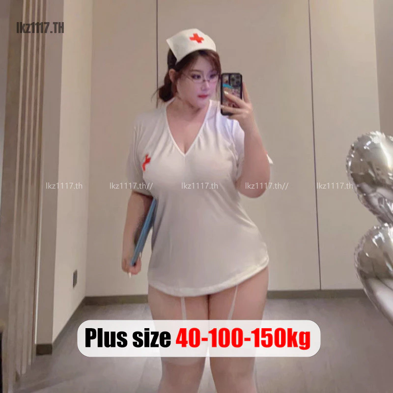 ชุดนอนผู้หญิงไซร้ใหญ่ สาวอวบ ชุดนอนไม่ได้นอน👙สวมบทบาทพยาบาล พลัสไซซ์ ชุดนอนเซ็กซี่ แขนสั้น คอวีลึก ชุดนอนเซ็กซี่ คอสเพลย์ พยาบาล ล่อใจ กางเกงในจับคู่		
,คนอ้วนใส่ได้ thumbnail 4