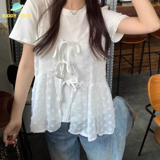 เสื้อสายเดี่ยว ลูกไม้สีขาว สวมใส่สายฝอหวาน