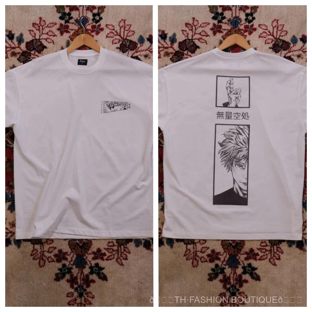 [COD] < > เสื้อยืดอนิเมะ Gojo Go-วัสดุผ้าฝ้ายหวีนุ่มสีดําสีขาวขนาด S-3XL จัดส่งภายใน 3 วัน ดีไซน์สไต