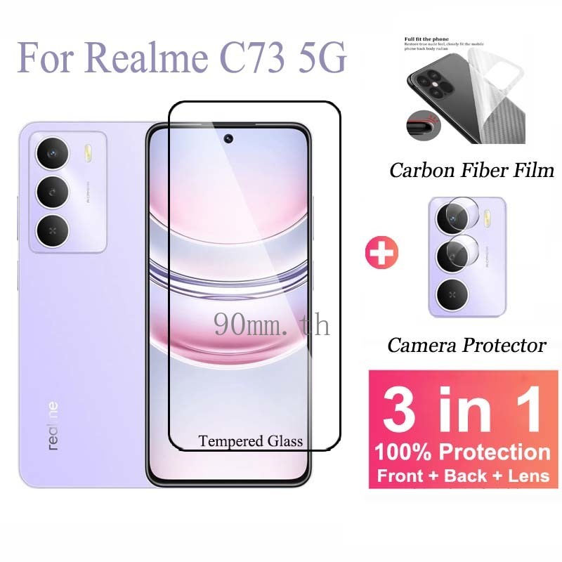 ฟิล์มRealme C73 กระจกนิรภัยฟิล์มสำหรับ Realme C73 C75 C75X C67 C65 C63 C61 5G 4G ฟิล์มกันรอยด้านหลัง