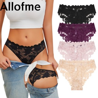 Allofme กางเกงชั้นในลูกไม้เซ็กซี่ Hollow-Out สำหรับผู้หญิง ต…