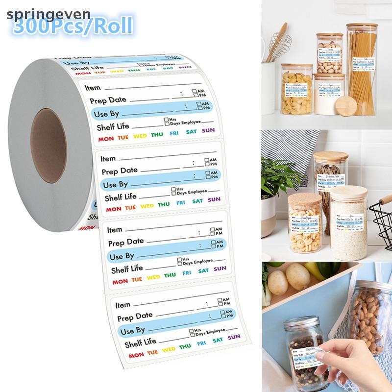 [springeven] 300 ชิ้น/ม้วนครัววันที่อาหารสติกเกอร์ฉลากเครื่องเขียนสติกเกอร์ขนมCandy Storage EวันหมดอายุSelf-Adhesiveสติกเกอร์สต็อกใหม่