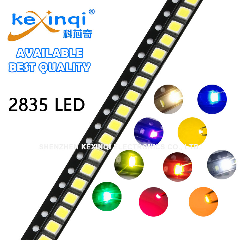 (100ชิ้น) 2835 SMD นํา สีแดงสีฟ้าสีเขียวสีเหลืองสีขาวสีส้มอบอุ่น-สีขาวน้ําแข็ง-สีฟ้าสีชมพูสีม่วงแสงไดโอด
