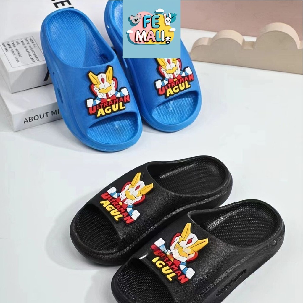 อายุ 4-10+Yrs Ultraman Boy รองเท้าแตะเด็กรองเท้าแตะขนาด 26-37 รองเท้าแตะ Selipar Budak Lelaki By FE