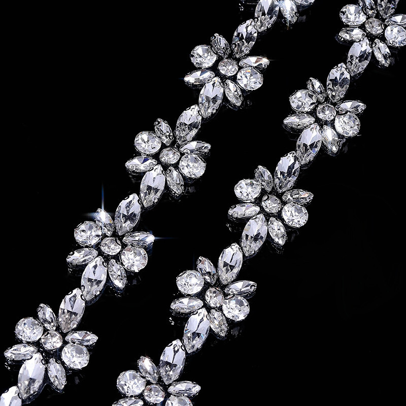 คริสตัล Rhinestone Trim สำหรับ DIY และซ่อม วิธีการยิงด้วยเหล็ก ใช้งานได้ทั้งชุดแต่งงานและกระเป๋า - รูปที่ 4